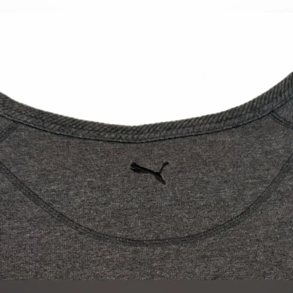 Womens XL Puma Boat neck sweatshirt, black logo on dark grey MOSTLY COTTON TOP - Picture 3 of 14
